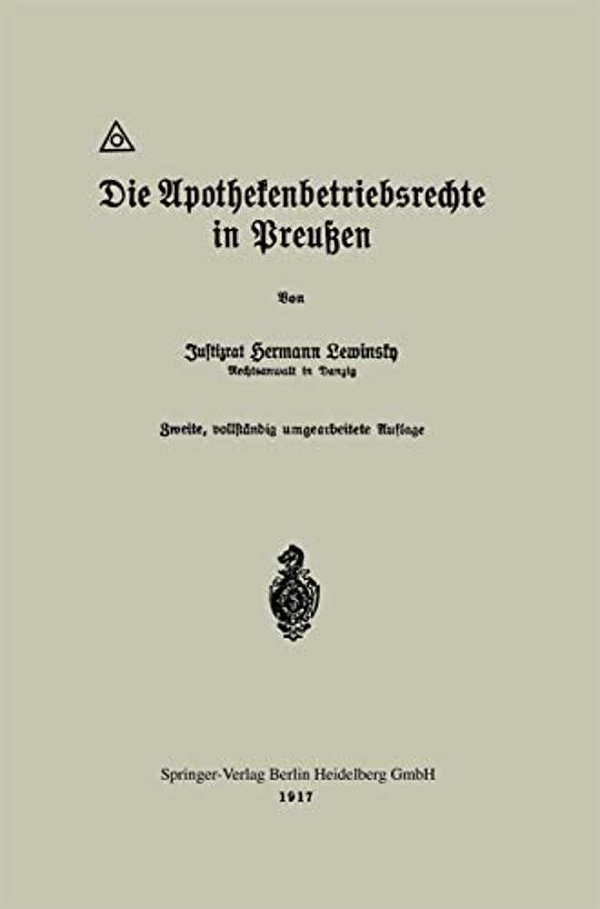 Die Apothekenbetriebsrechte In Preußen-..