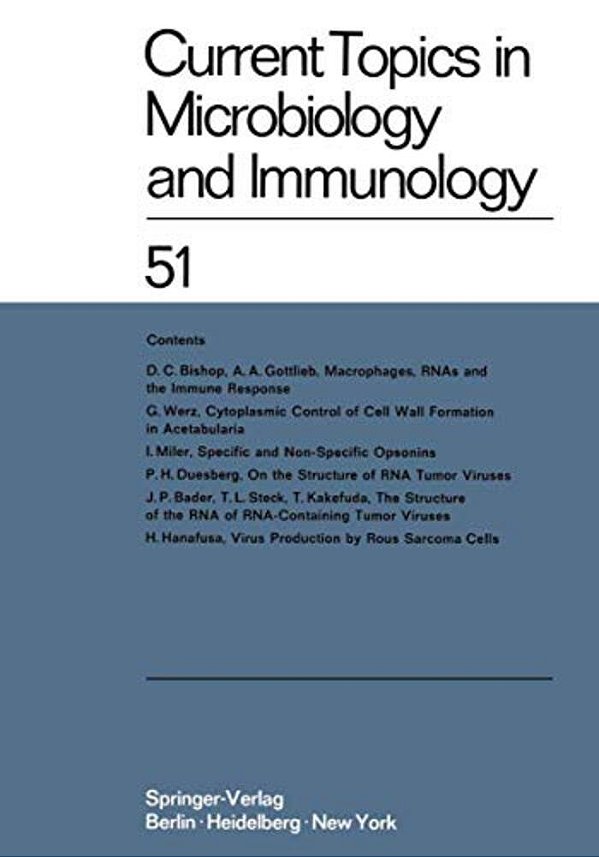 Current Topics In Microbiology And Immunology/Ergebnisse Der Mikrobiologie Und Immunitätsforschung-..