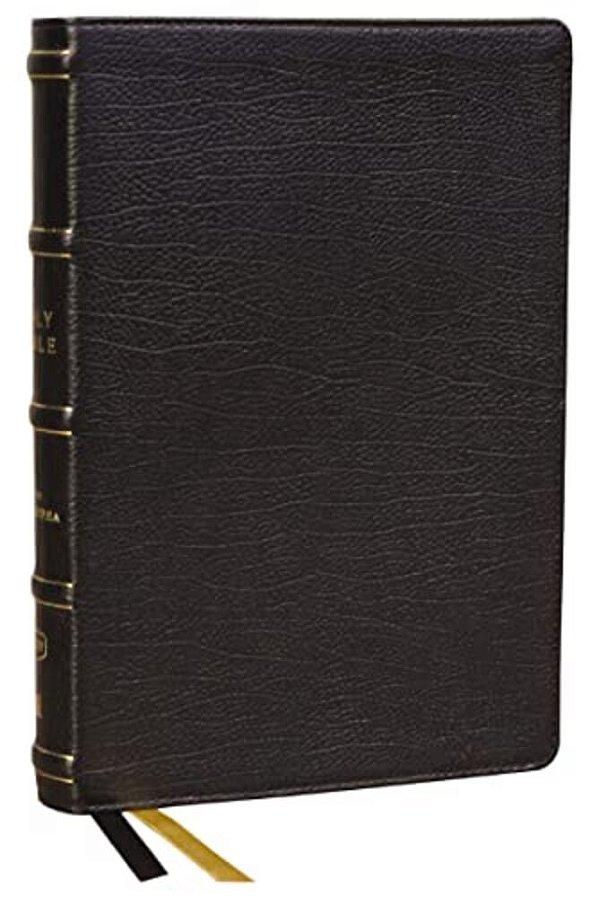 Kjv Holy Bible With Apocrypha And 73,000 Center-Column Cross References, Black Genuine Leather, Red Letter, Comfort Print: King James Version-..