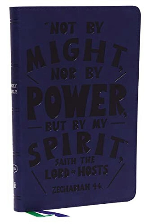 Kjv Holy Bible: Thinline Youth Edition, Blue Leathersoft, Red Letter, Comfort Print: King James Version (Verse Art Cover Collection)-..