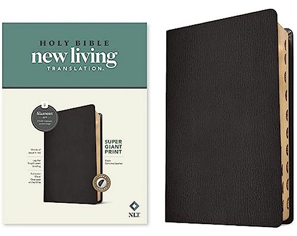 Nlt Super Giant Print Bible, Filament Enabled (Genuine Leather, Black, Indexed, Red Letter)-..