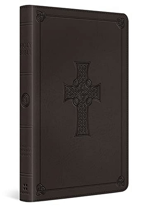 Esv Thinline Bible, Red Letter (Trutone, Charcoal, Celtic Cross Design)-..