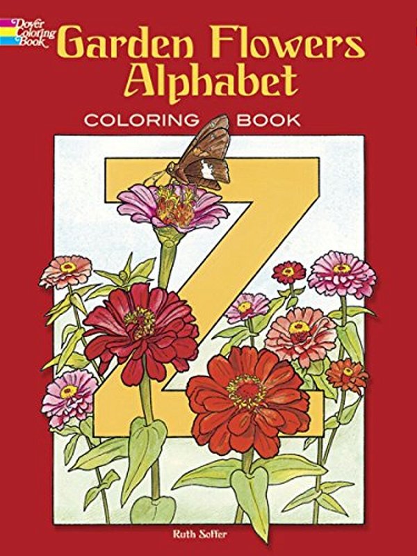 Garden Flowers Alphabet Coloring Book-..
