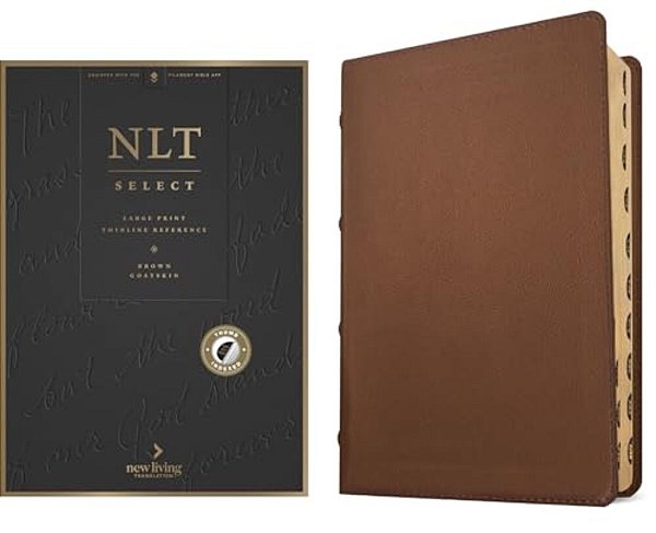 Nlt Select Large Print Thinline Reference Bible, Filament Enabled (Goatskin Leather, Brown, Indexed, Red Letter)-..