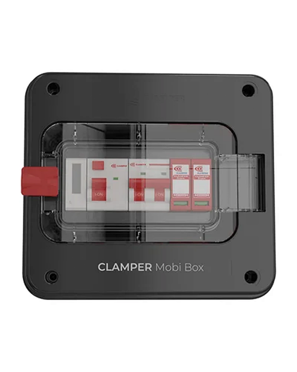Quadro de Proteção 220V 8kW Clamper com Medidor de Potência (Preto)