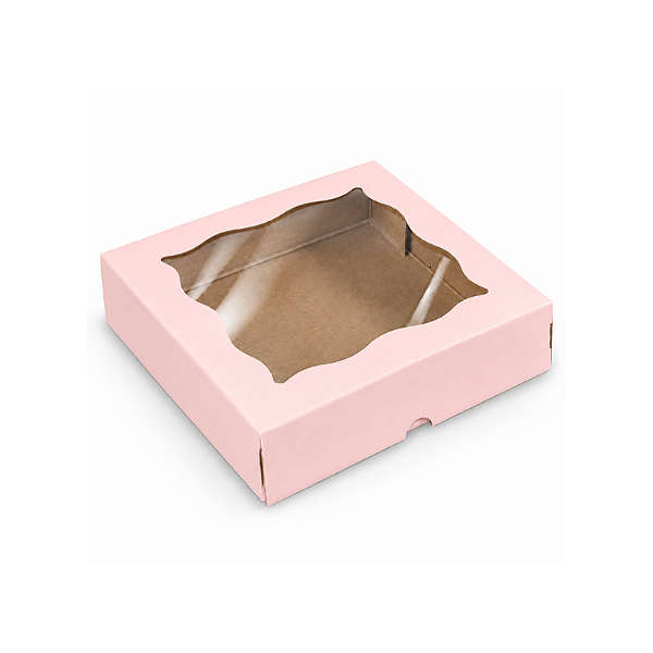 Caixa com Visor Pequena Rosa (03 unidades)