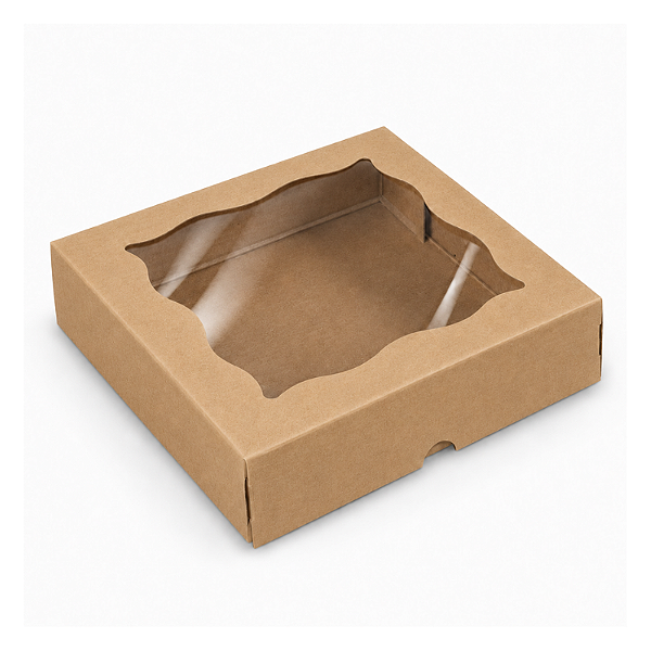 Caixa com Visor Média Kraft (03 unidades)