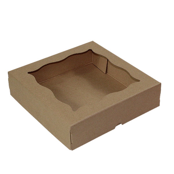 Caixa Com Tampa de Acetato Kraft - Grande (03 unidades)