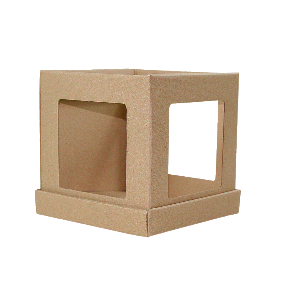 Box Quadrada Com Tampa Kraft (03 unidades)