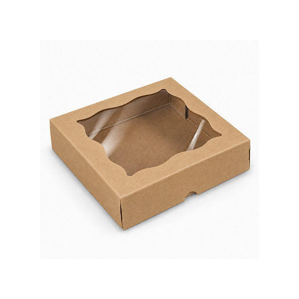 Caixa com Visor Pequena Kraft (03 unidades)