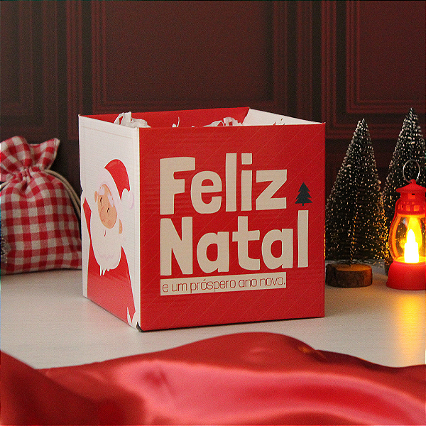 Cachepot Quadrado Pote 15 Feliz Natal (10 unidades)