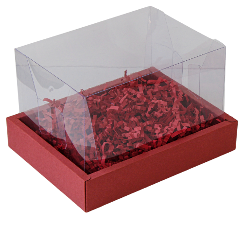 Caixa Moldura Média Com Tampa de Acetato CardPlus Vermelho (03 unidades)