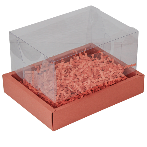 Caixa Moldura Média Com Tampa de Acetato Terracota (03 unidades)
