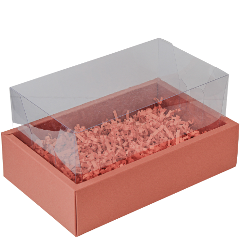 Caixa Moldura Grande Com Tampa de Acetato Terracota (03 unidades)