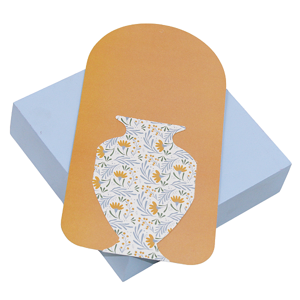 Cartão Vaso Para Flores Amarelo (10 unidades)