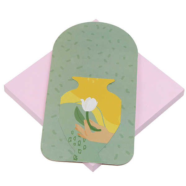 Cartão Vaso Para Flores Verde (10 unidades)