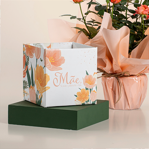 Cachepot Quadrado 15 Mãe, Nosso Primeiro Lar (10 Unidades)