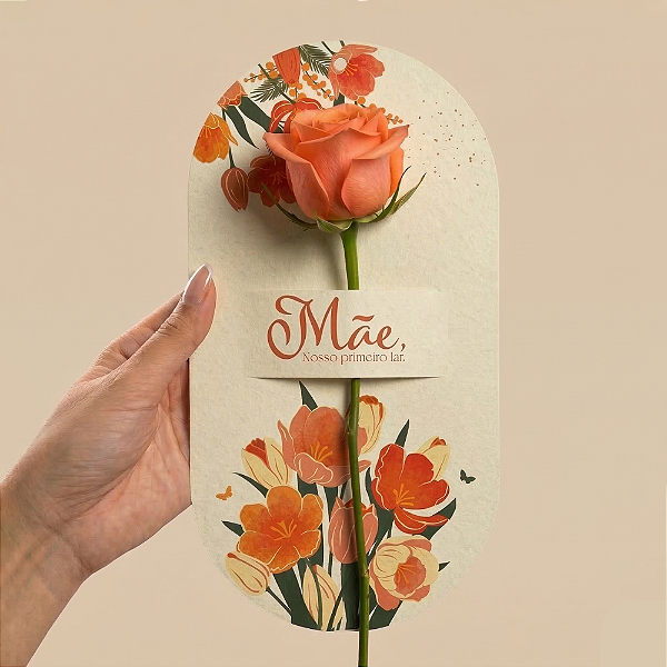 Cartão Para Flores Mãe, Nosso Primeiro Lar (10 unidades)