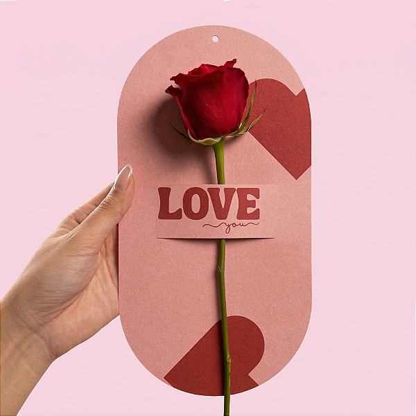 Cartão Para Flores Love You - Dia dos Namorados (10 unidades)