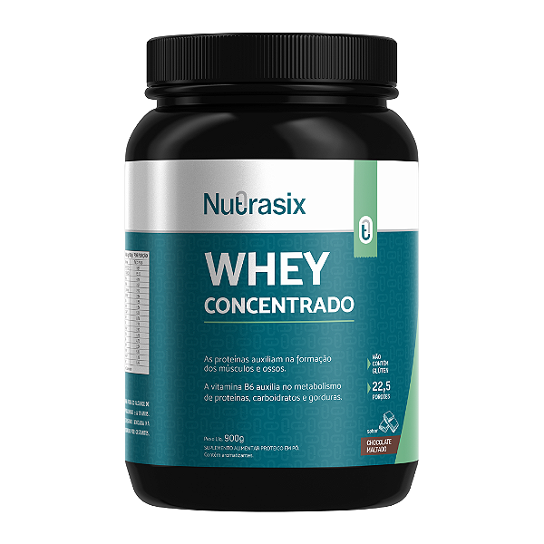 Whey Concentrado 70% de Proteina Sabor Chocolate Maltado 920g - Nutrasix