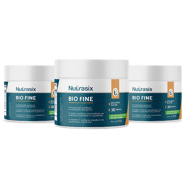 Combo 3 Bio Fine 150g cada Hortelã com Gengibre - Nutrasix