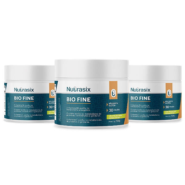 Combo 3 Bio Fine 150g cada - Sabor Frutas Cítricas - Nutrasix