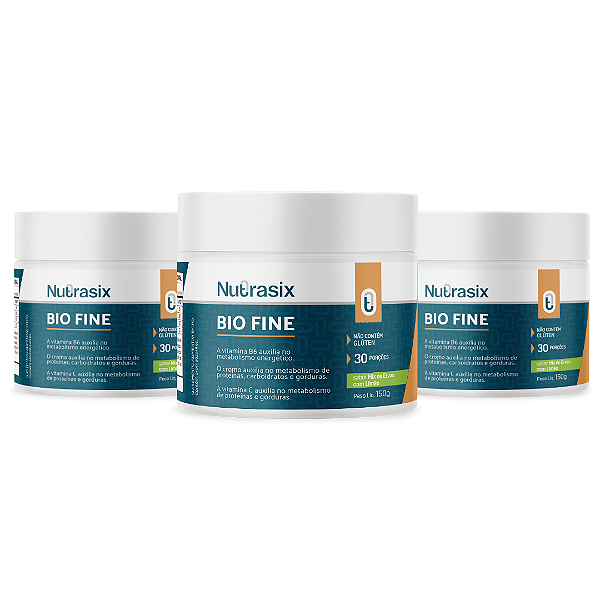 Combo 3 Bio Fine 150g cada - Sabor Limão - Nutrasix