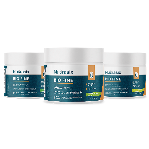 Kit 3 Bio Fine 150g com 3 sabores - Nutrasix