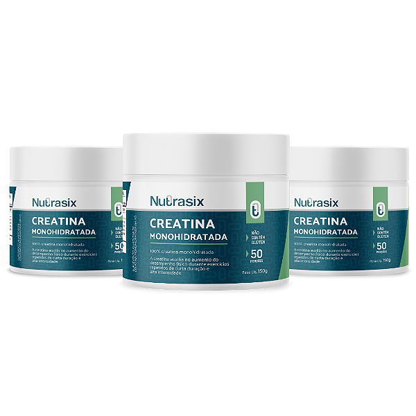 Combo 3 Creatina Monohidratada 150g cada - Nutrasix