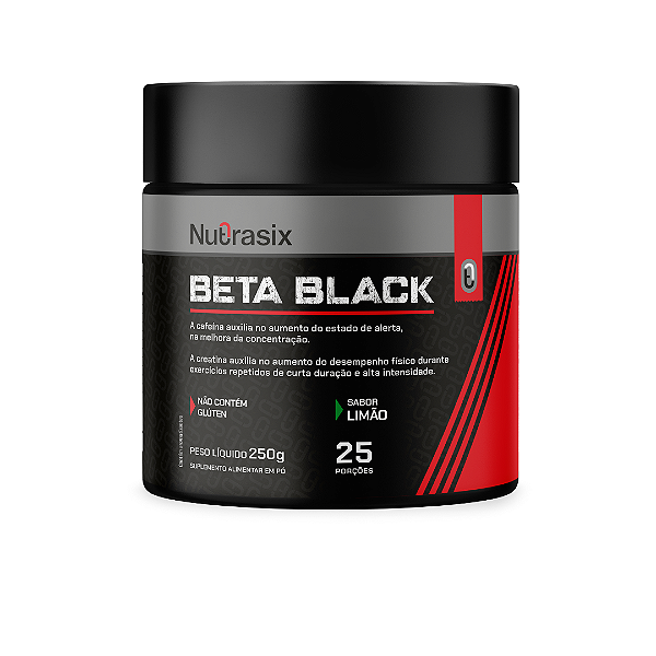 PRÉ TREINO BETA BLACK 250G SABOR LIMÃO - NUTRASIX