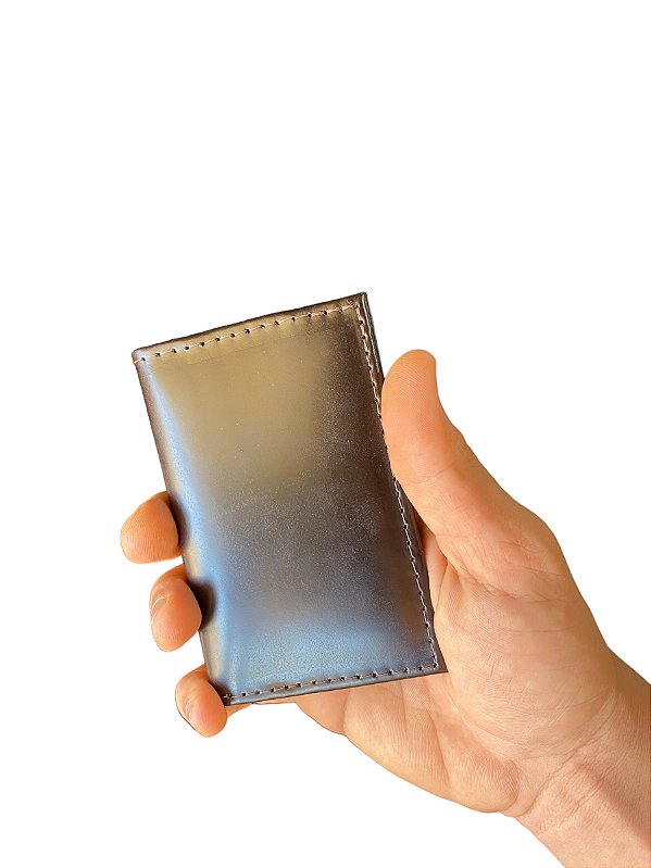 Porta Cartão de Couro com Capacidade para 3 Cartões e Porta Cédulas