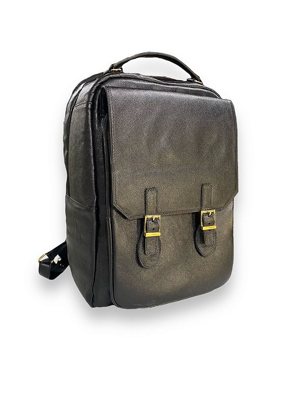 Mochila Masculina Grande de Couro com Design Arrojado