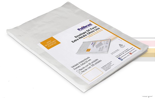 ENVELOPE P/PASTA OFICIO 4 FUROS 0,12MM C/100