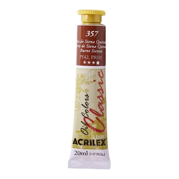 TINTA OLEO PARA TELA 020ML TERRA DE SIENA QUEIMADA 357