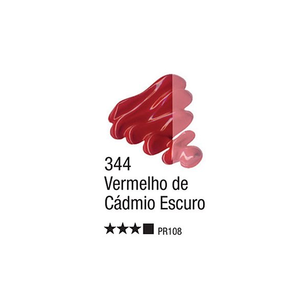 TINTA OLEO PARA TELA 020ML VERMELHO CADMIO ESCURO 344