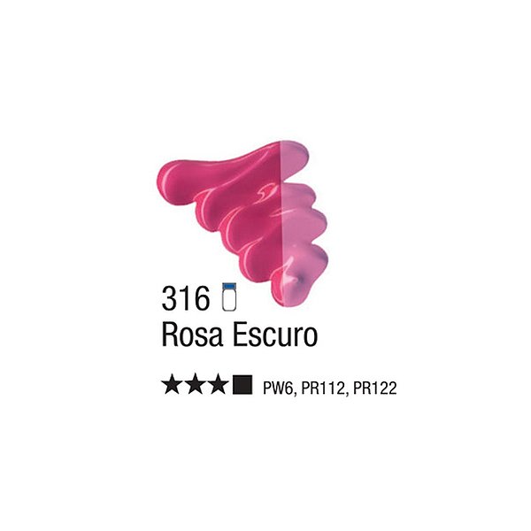 TINTA OLEO PARA TELA 020ML ROSA ESCURO 316