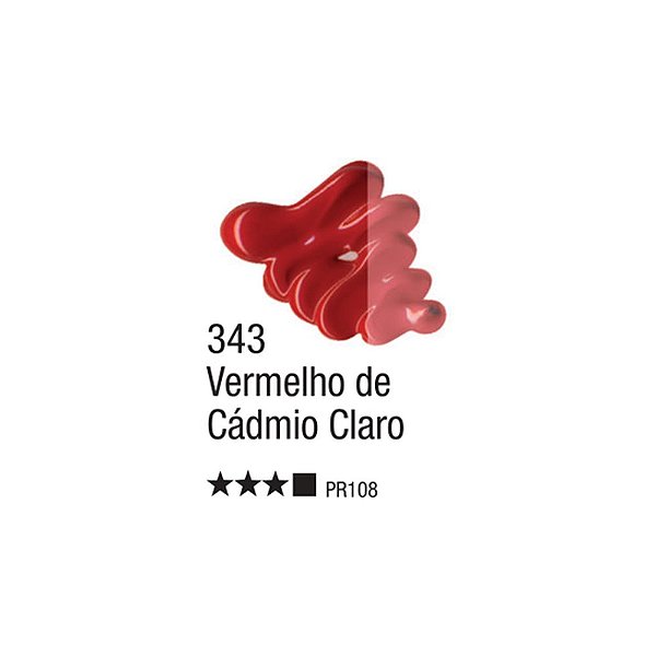 TINTA OLEO PARA TELA 020ML VERMELHO CADMIO CLARO 343