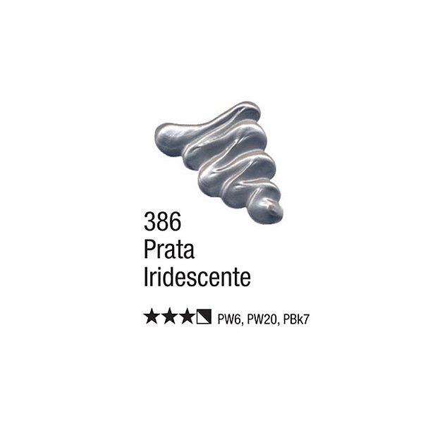 TINTA OLEO PARA TELA 020ML PRATA IRIDESCENTE 386