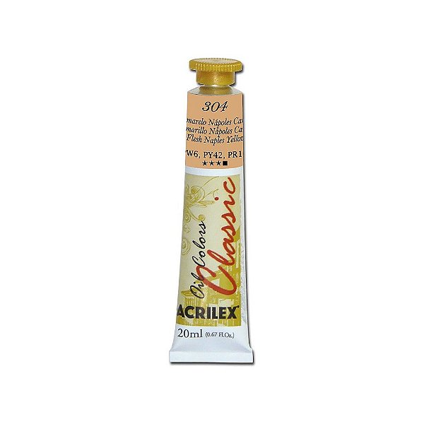 TINTA OLEO PARA TELA 020ML AMARELO NAPOLES CARNE 304