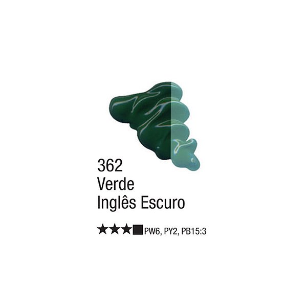 TINTA OLEO PARA TELA 020ML VERDE INGLES ESCURO 362