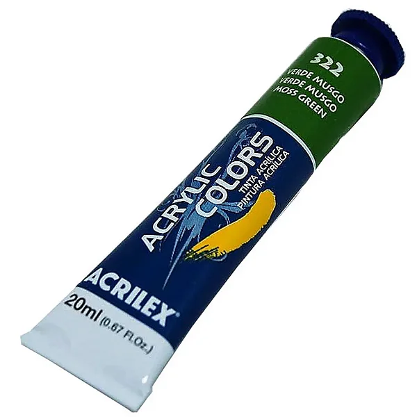 TINTA ACRILICA P/TELA 020ML VERDE MUSGO