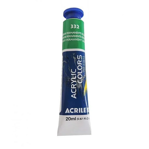 TINTA ACRILICA P/TELA 020ML VERDE PERMANENTE ESCUR