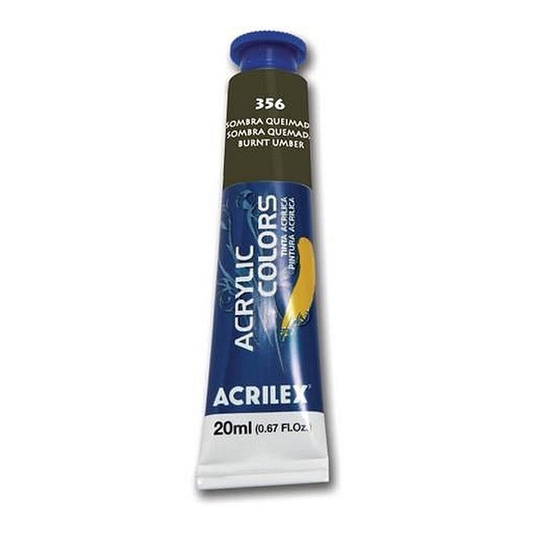 TINTA ACRILICA P/TELA 020ML SOMBRA QUEIMADA