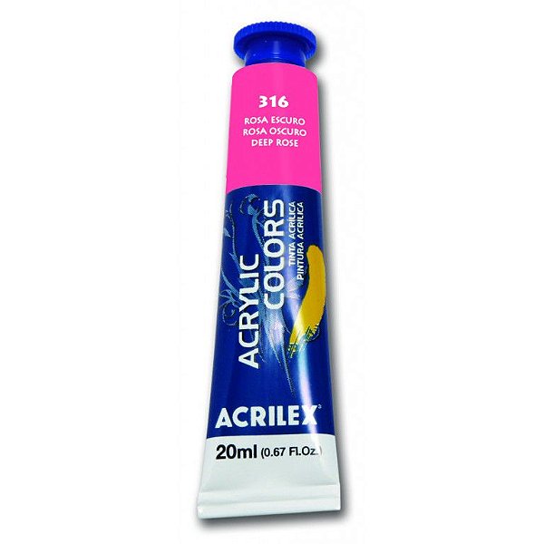 TINTA ACRILICA P/TELA 020ML ROSA ESCURO