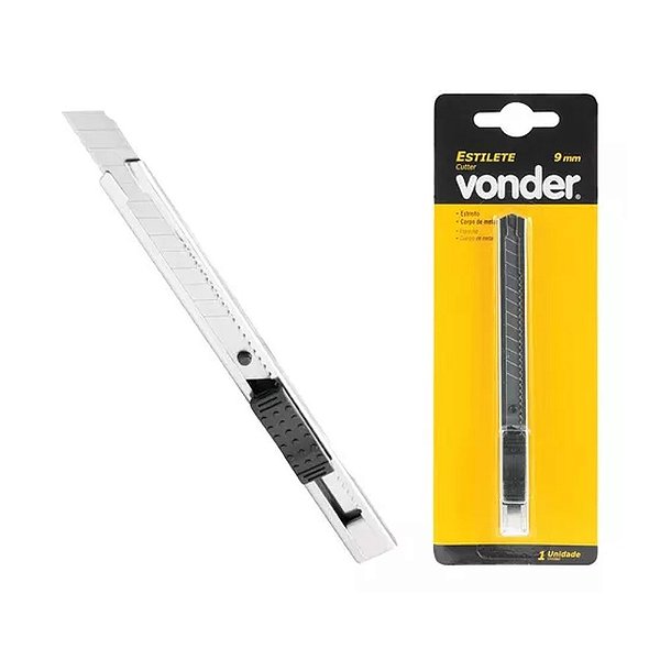 ESTILETE ESTREITO 09MM CORPO METALICO VONDER