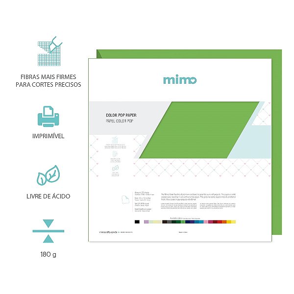 PAPEL COLOR POP VERDE SALADA MIMO - 30,5 X 30,5