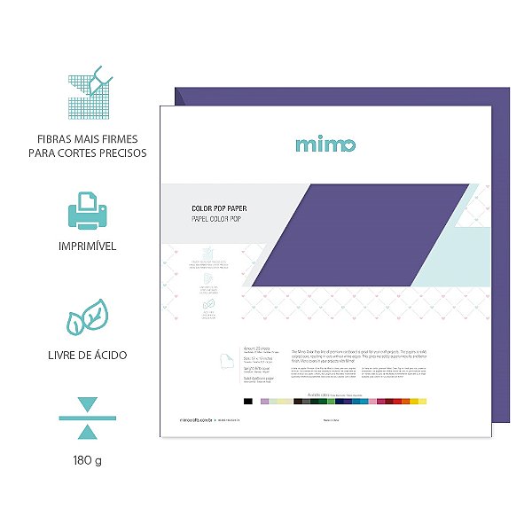 PAPEL COLOR POP ROXO MIRTILO MIMO - 30,5 X 30,5 C
