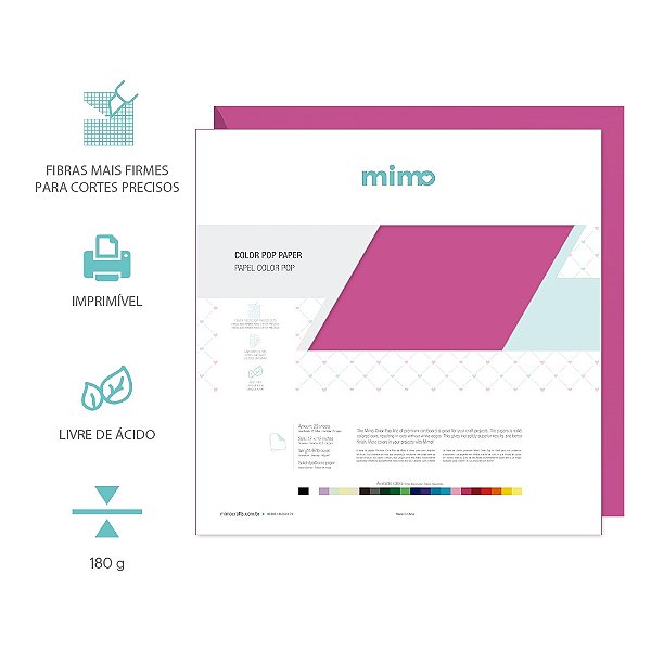 PAPEL COLOR POP ROSA PINK MIMO - 30,5 X 30,5CM 25F