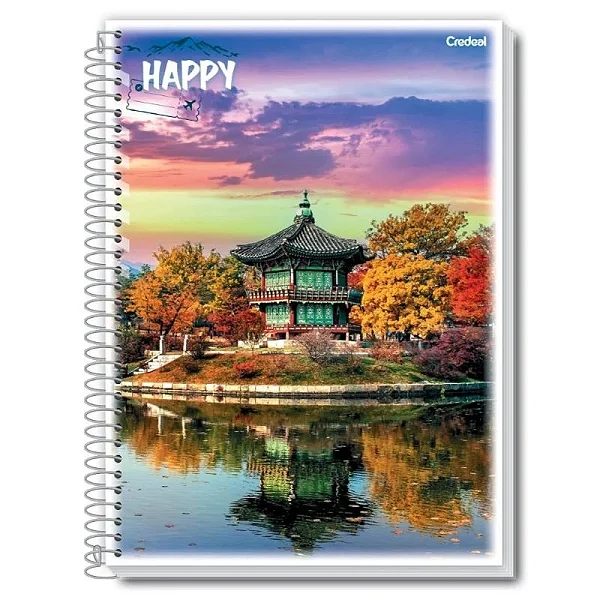 CADERNO ESPIRAL 048F HAPPY ADVENTURE