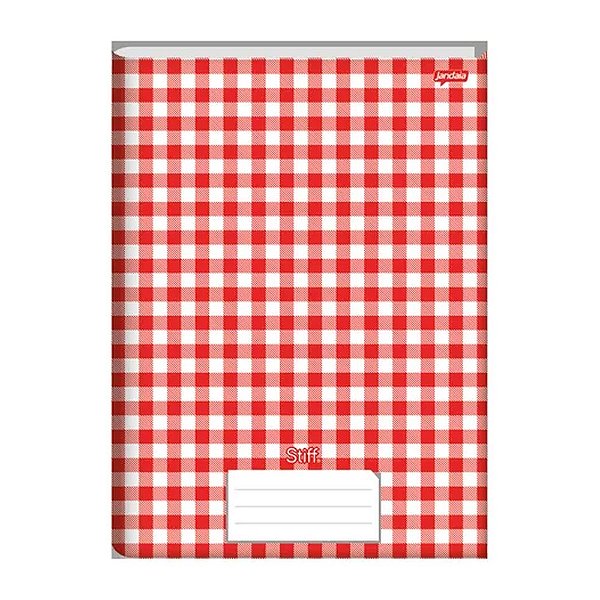 CADERNO BROCHURAO C.DURA 96F XADREZ VERMELO